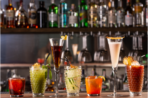 Cocktails on A Bar