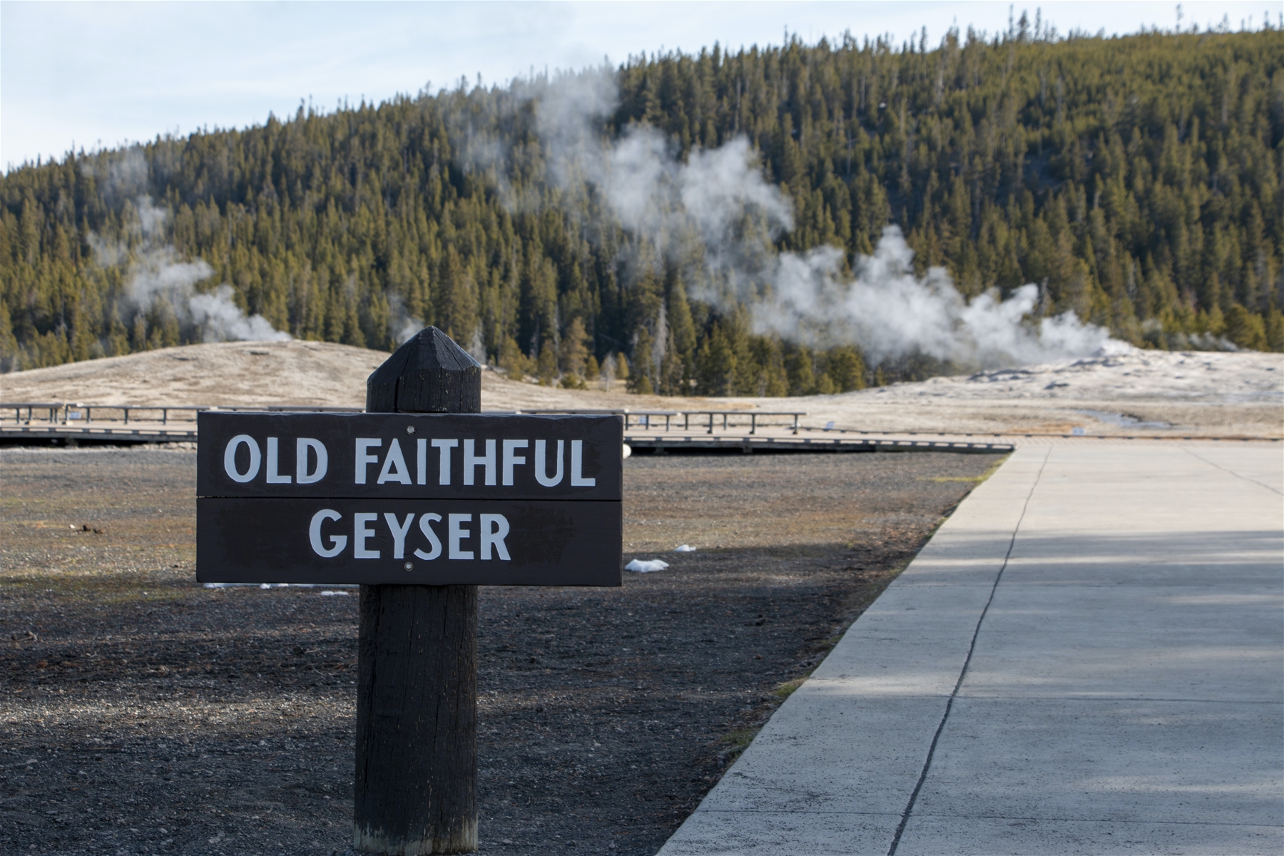 Sign for Old Faithful Geyser