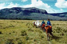 People Riding Horses near Big Sky Montana