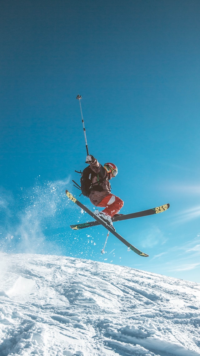 Person Skiing at Big Sky Montana