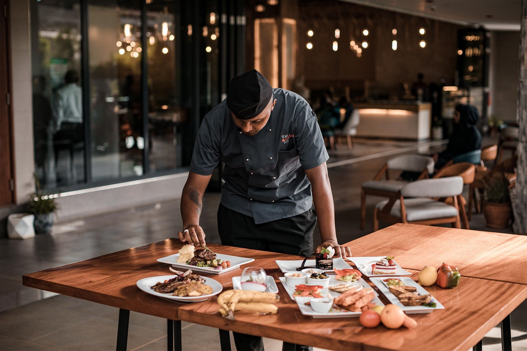 Personal Chef Plating his Food