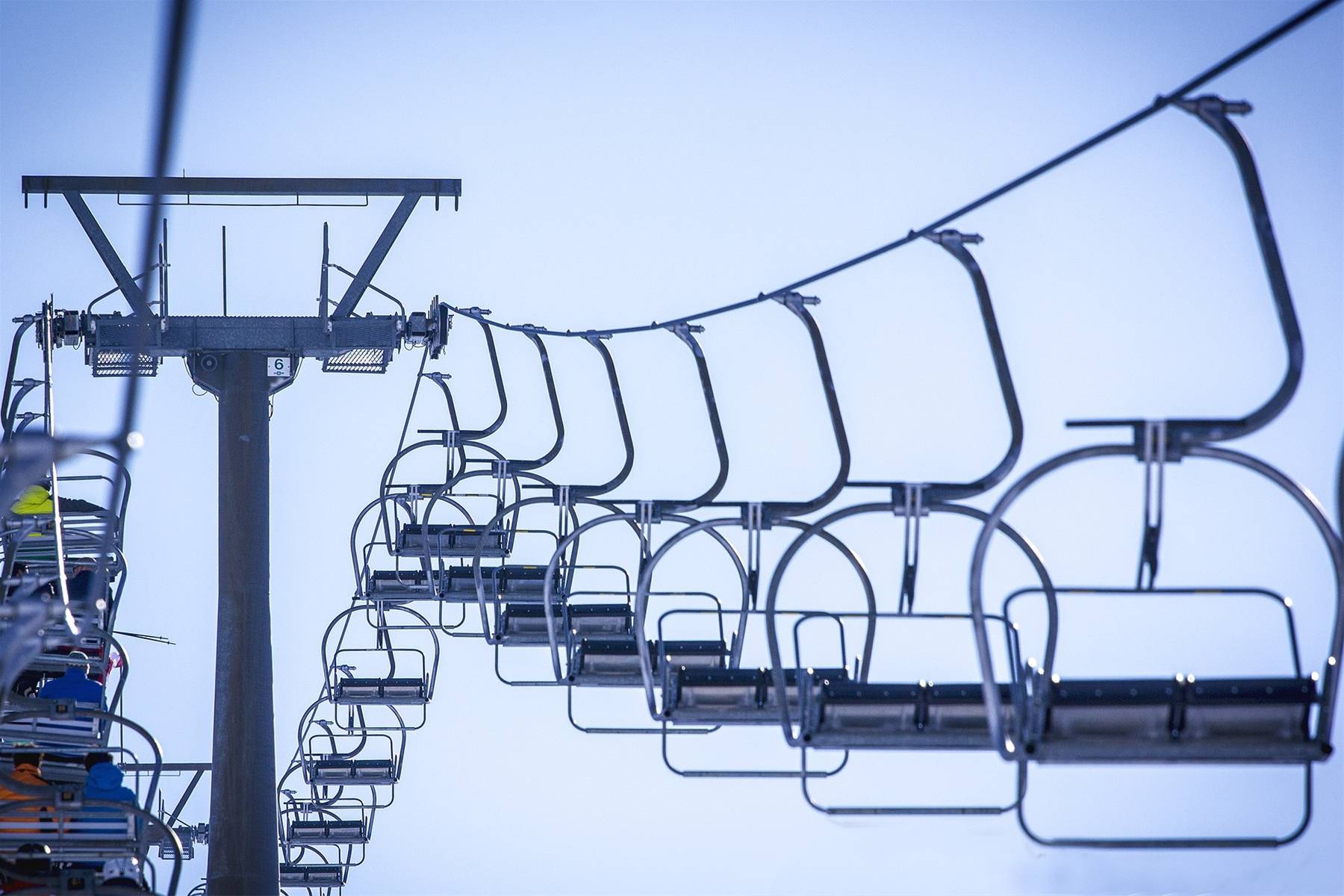 Line of Empty Ski Lifts