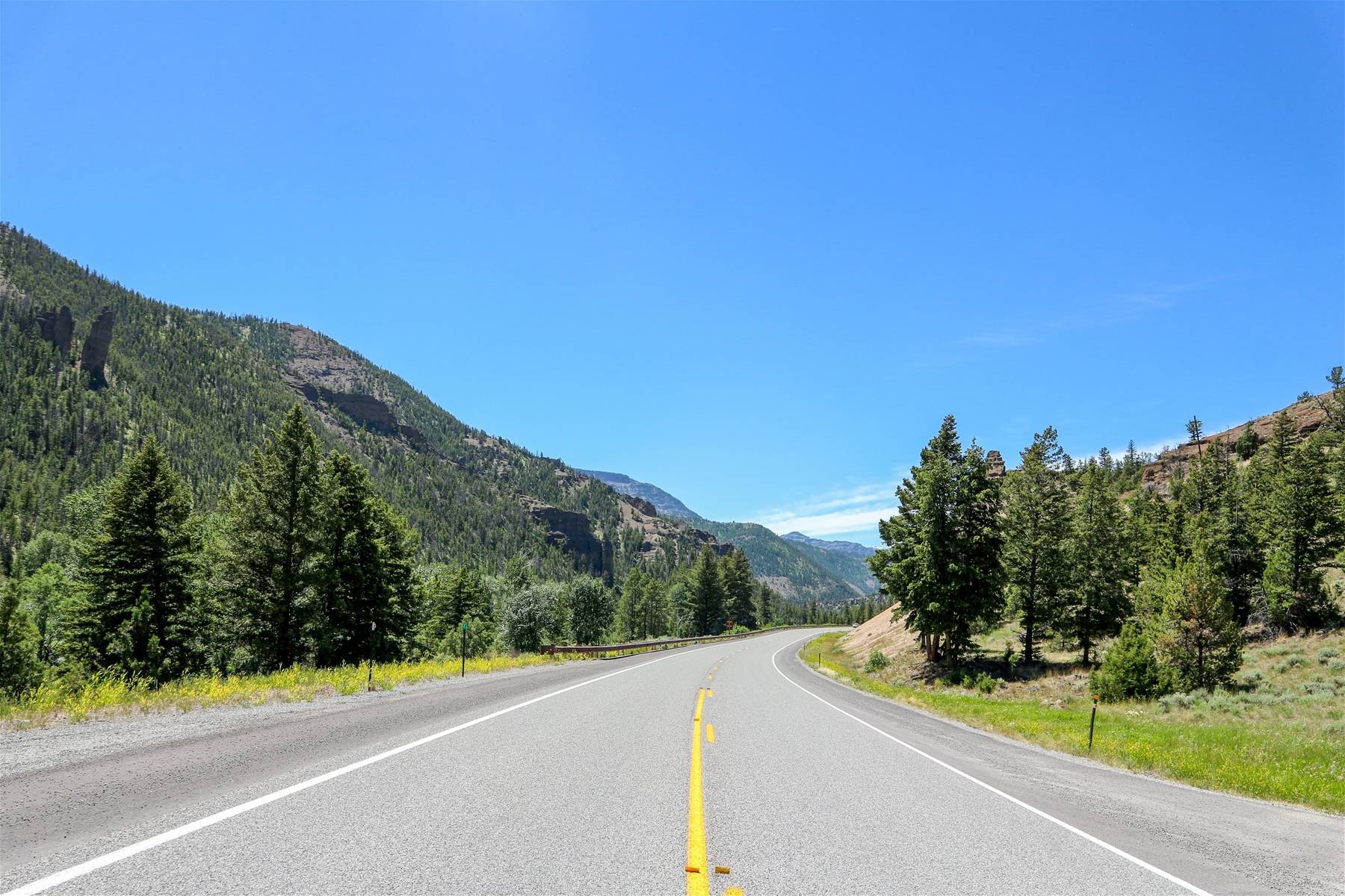 Open Road in Yellowstone National Park