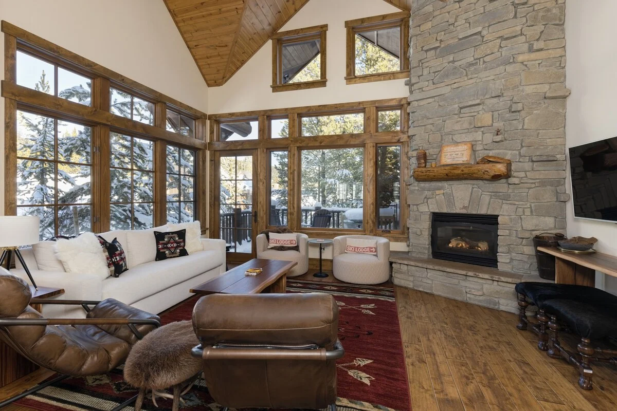 Living Room and Fireplace in Wilson Peak Properties Vacation Rental