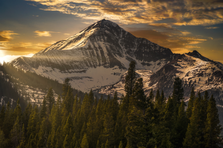 Lone Peak in Sun Light