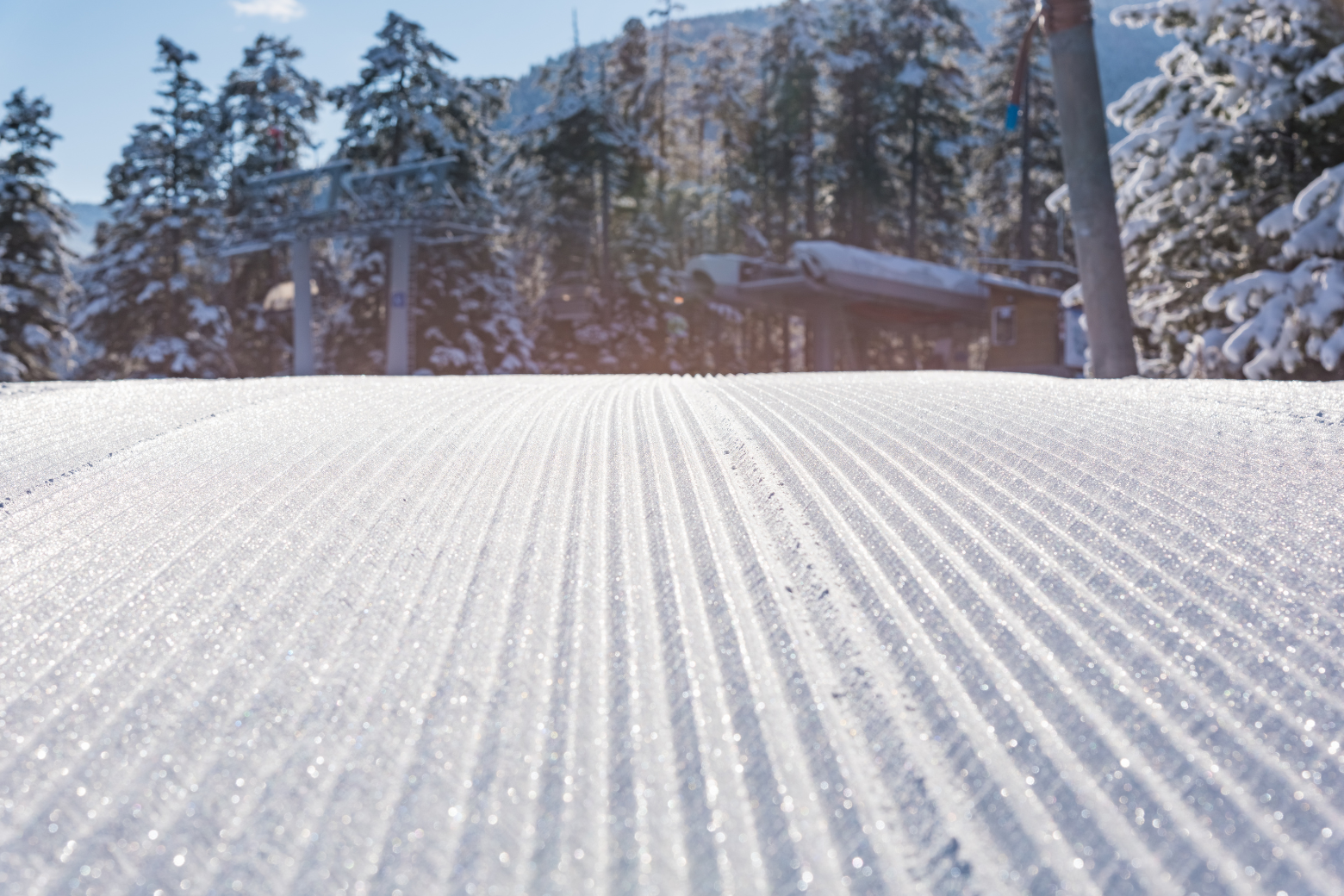 Fresh Groomed Ski Run